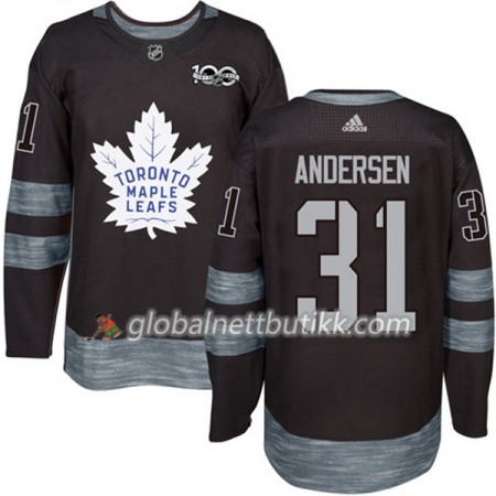 Toronto Maple Leafs Hockeydrakt Frederik Andersen 31 1917-2017 100th Anniversary Svart Adidas Authentic - Herre